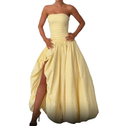 Damen Maxikleid mit Schlitz und Volumenrock Norvielle