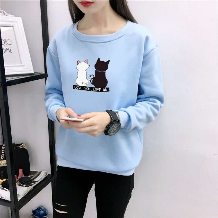 Damen Sweatshirt Katzenmotiv Humor