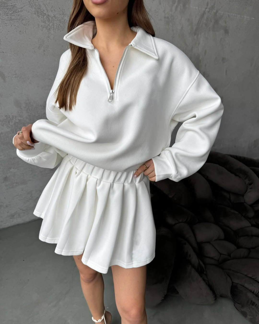Damen Sweatshirt Reißverschluss Norvielle