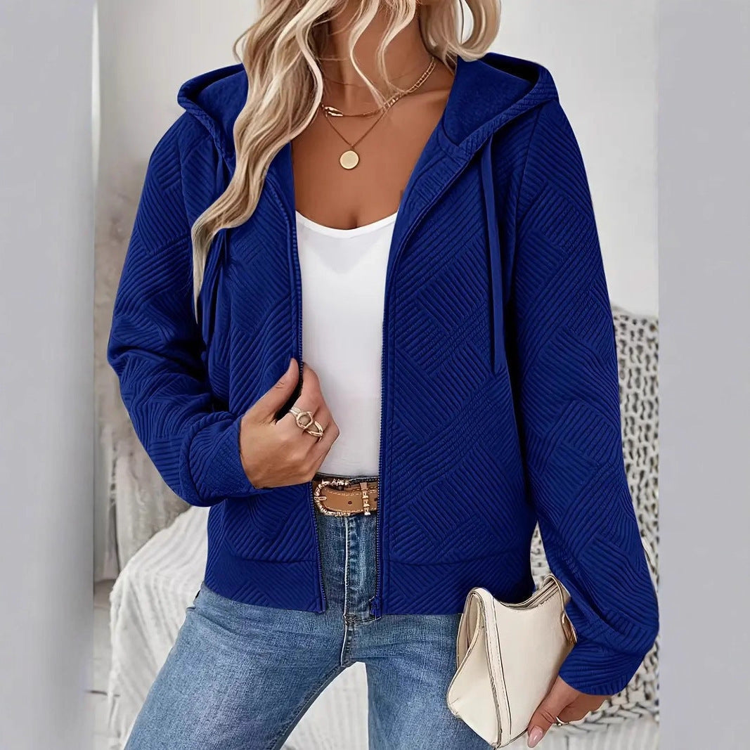 Damen Sportkapuzenjacke Strukturiertes Design Praktische Taschen