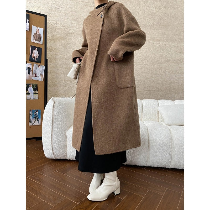 Damen Wickelmantel mit Kragendetails und warmem Futter Norvielle