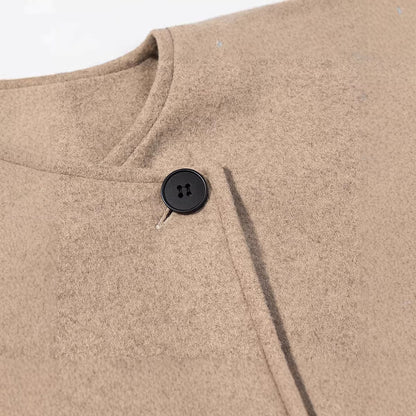 Damen Kurzjacke Asymmetrisch Knopfdesign