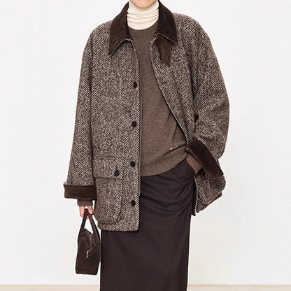 Damen Übergangsjacke Herringbone-Design Norvielle