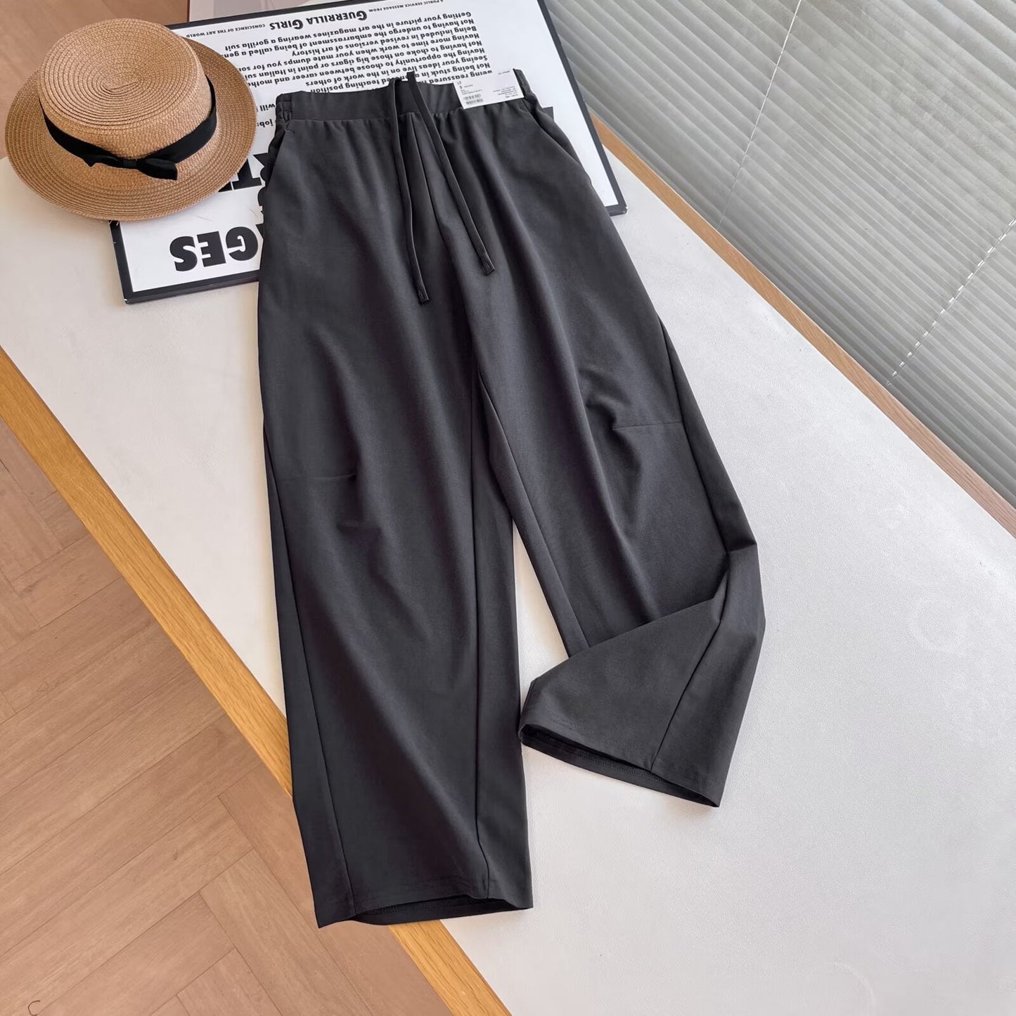 Damen Chino-Hose Elastischer Bund Beige