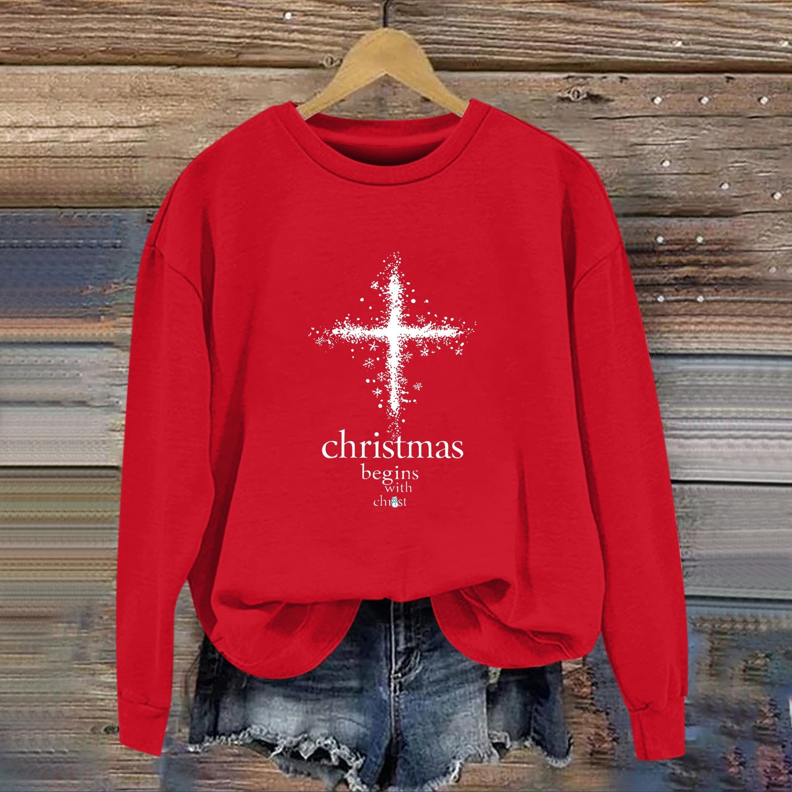 Damen Sweatshirt Christliches Motiv Weich Norvielle - Norvielle