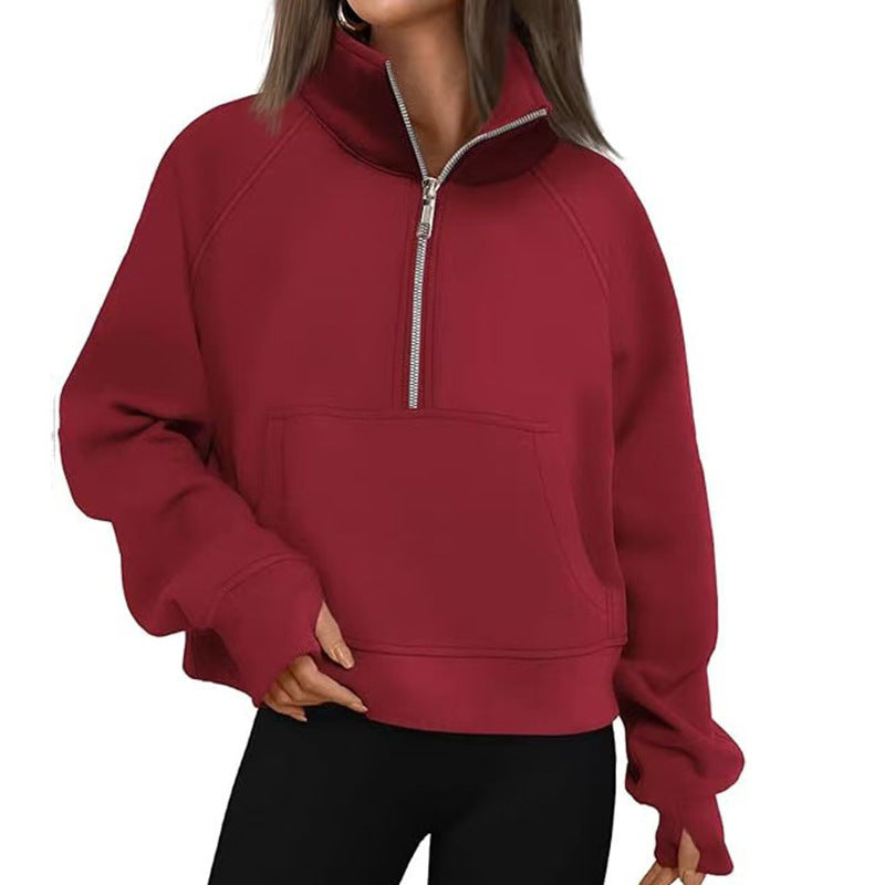 Damen Hoodie Hochkragen Sportlich Norvielle - Norvielle