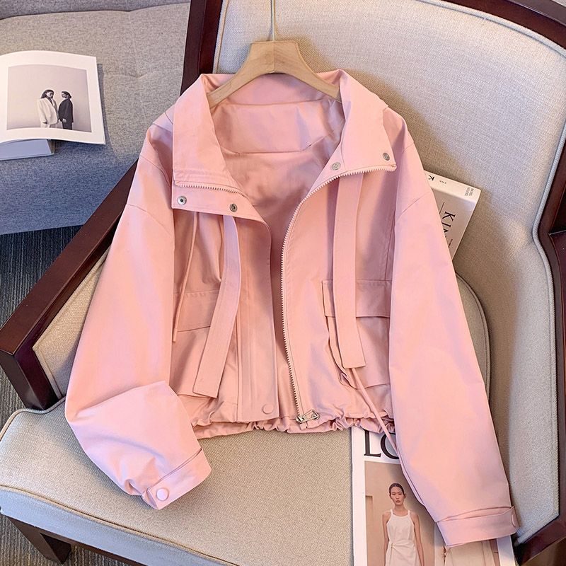 Damen Übergangsjacke Leicht Verstellbarer Bund Praktische Taschen