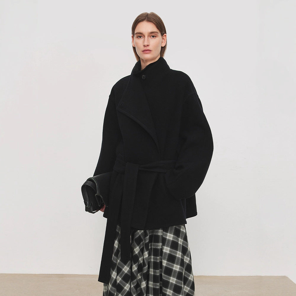 Damen Oversized-Mantel mit Bindegürtel Norvielle