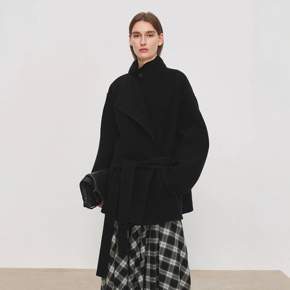 Damen Oversized-Mantel mit Bindegürtel Norvielle