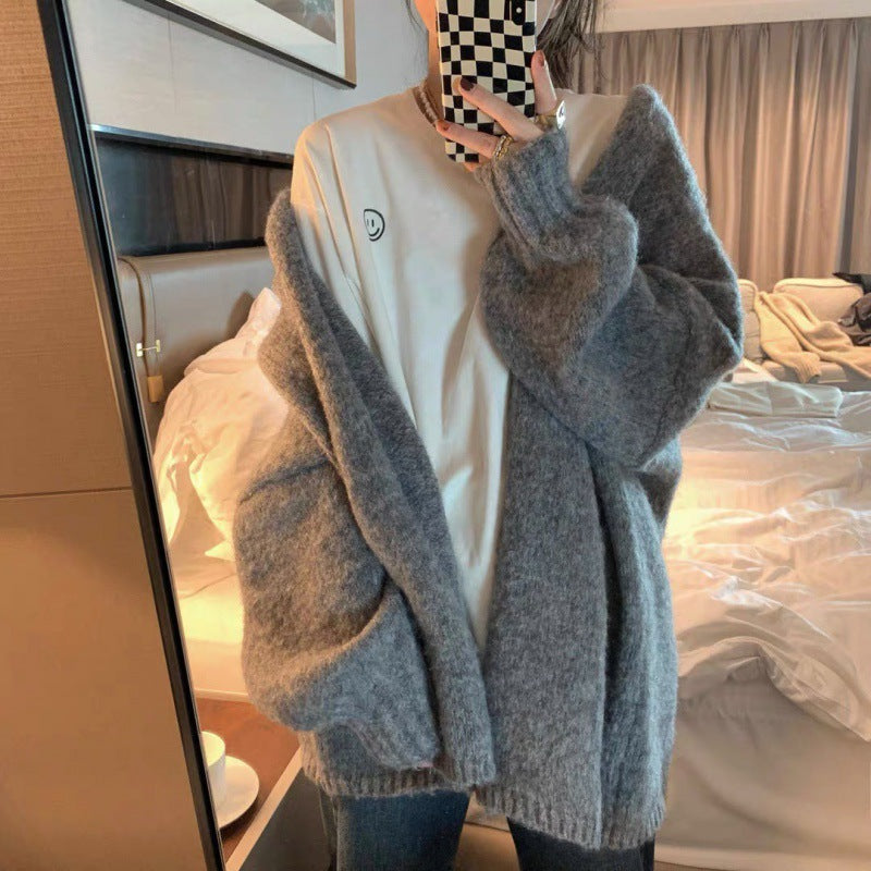 Damen Oversized Pullover V-Ausschnitt Langer Ärmel Norvielle