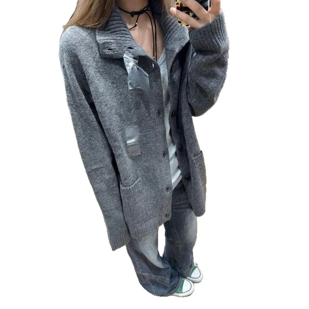 Damen Strickjacke Übergroß Mit Taschen Norvielle