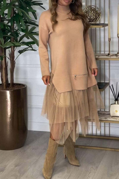 Damen Hoodie-Kleid mit Tüll Norvielle
