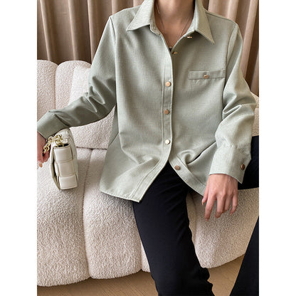 Damen Oversized Blousonjacke Knopfdetail Norvielle