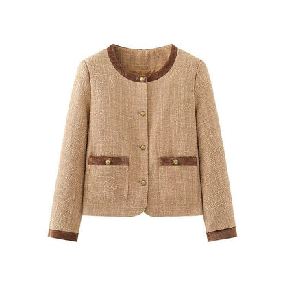 Damen Kurzblazerjacke Elegant Knöpfe