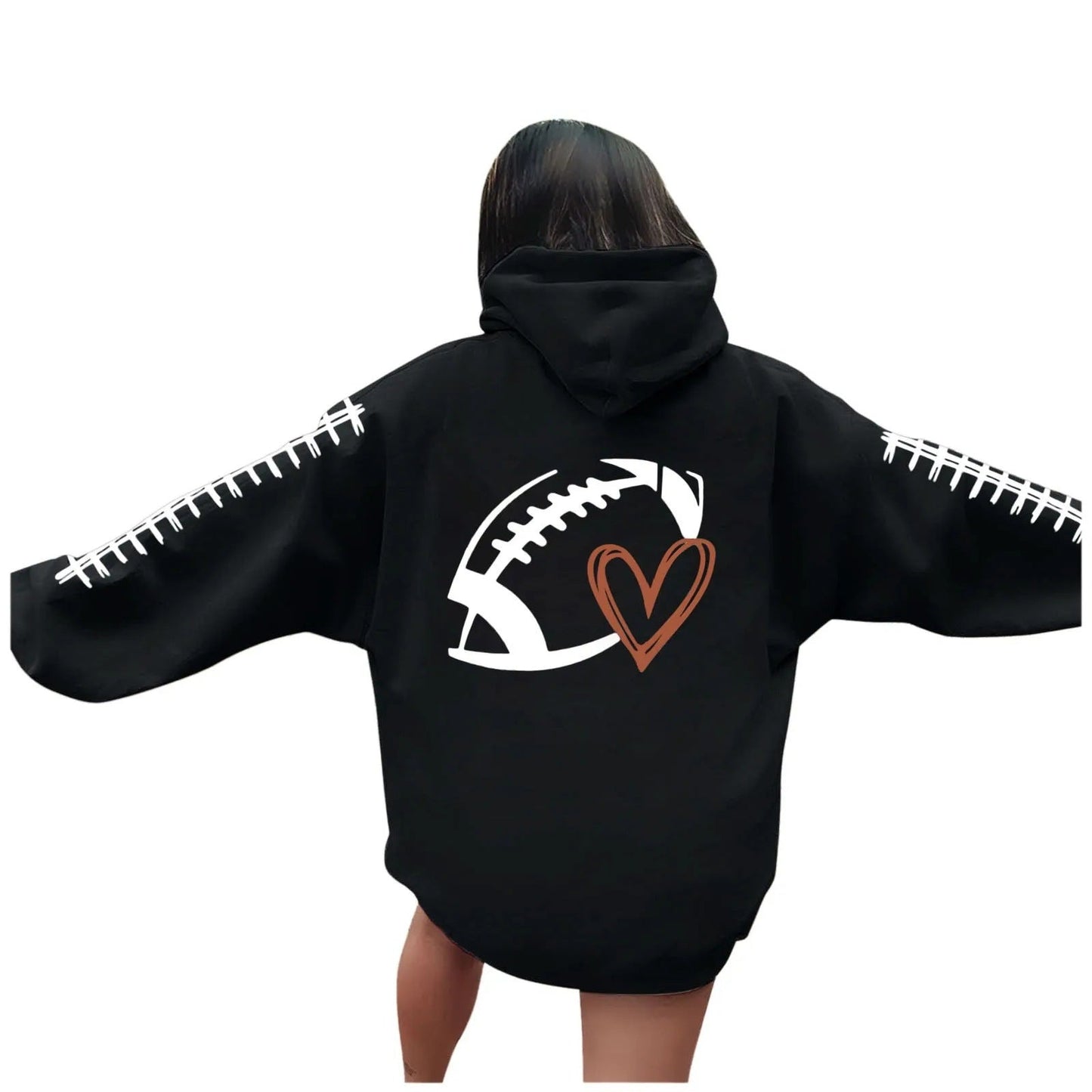 Damen Kapuzenpullover Football-Motiv Lässiger Schnitt