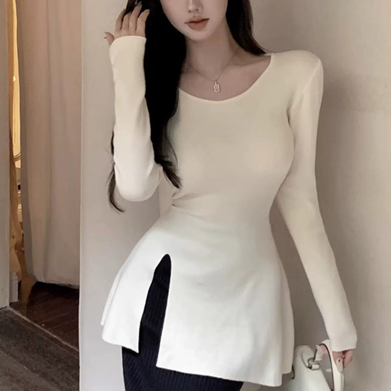 Damen Langarmoberteil Asymmetrisch Elegantes Detail - Norvielle