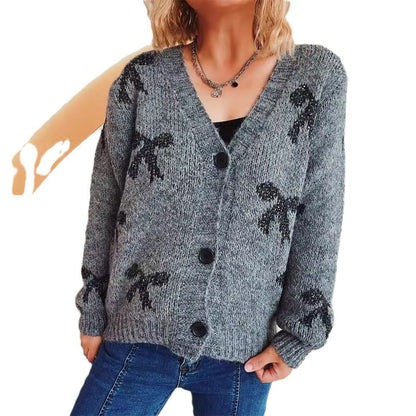 Damen Strickjacke geometrisches Muster Weich Norvielle