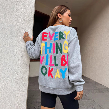 Damen Sweatshirt Bunter Schriftzug Norvielle