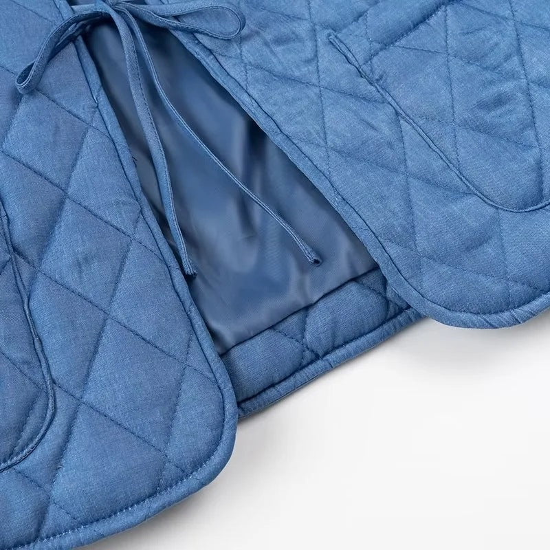 Damen Steppjacke Voluminöser Kragen Praktische Taschen Norvielle