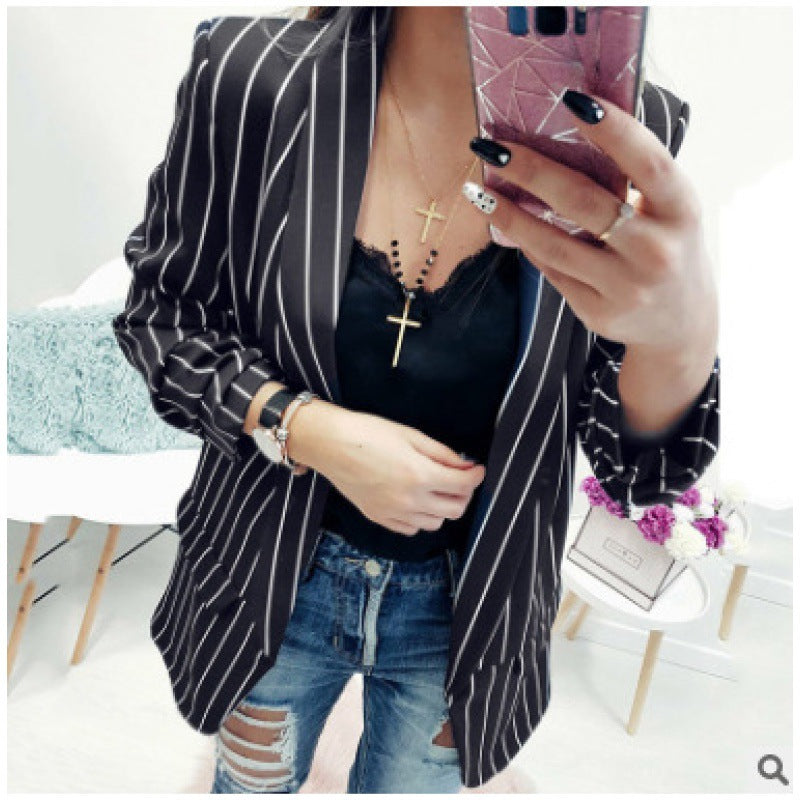 Damen Blazer Streifen-Look Komfortpassform