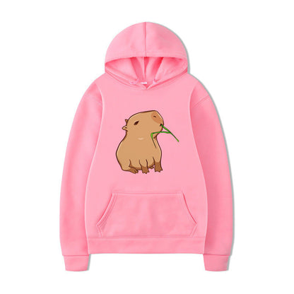 Damen Kapuzensweater Tierdesign Bequem Grau