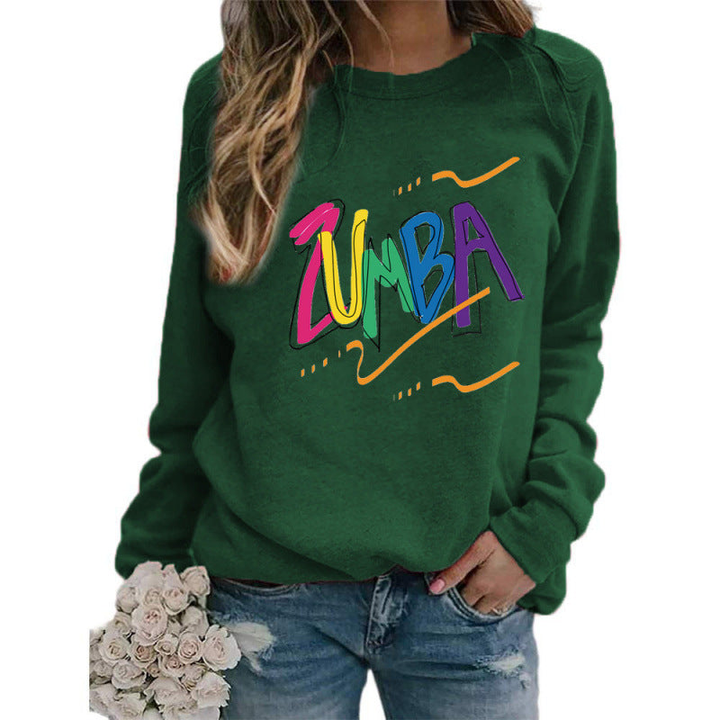 Damen Sweatshirt Modernes Zumba Design Lässig Grau