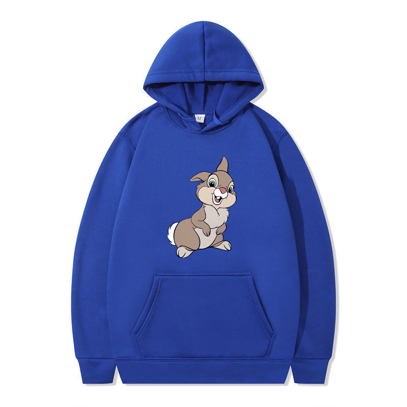 Damen Pullover Kapuzenpullover mit Kängurutasche und Hasen-Design