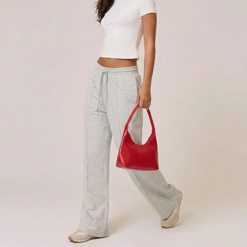 Damen Sweathose Weit Elastischer Bund Seitentaschen