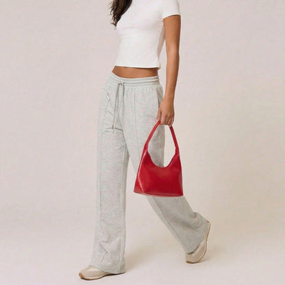 Damen Sweathose Weit Elastischer Bund Seitentaschen