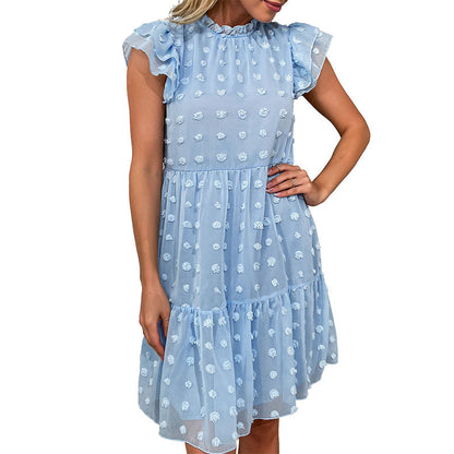 Damen Sommerkleid Luftig Rüschendetails Florales Design