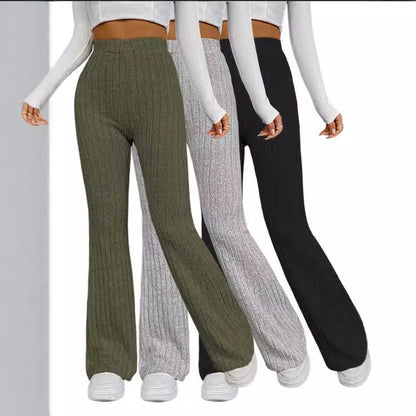 Damen Ripp-Hose Hochtaillenweite Norvielle Weich - Norvielle