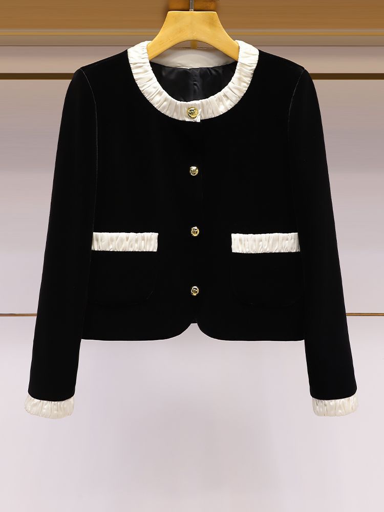 Damen Kurzjacke Elegante Rüsche Norvielle