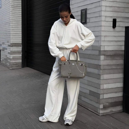Damen Fleece-Jumpsuit mit Kapuze und Taschen Norvielle - Norvielle