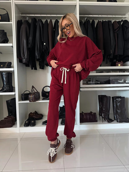 Damen Freizeit-Set Baumwollmix Weich Elastischer Bund