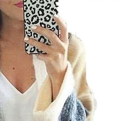 Damen Strickcardigan Weich Norvielle Farbblöcke