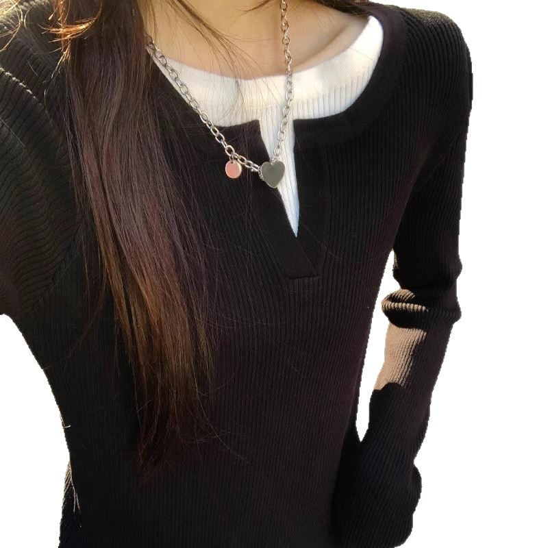 Damen Feinstrickpullover V-Ausschnitt Rippstruktur Norvielle