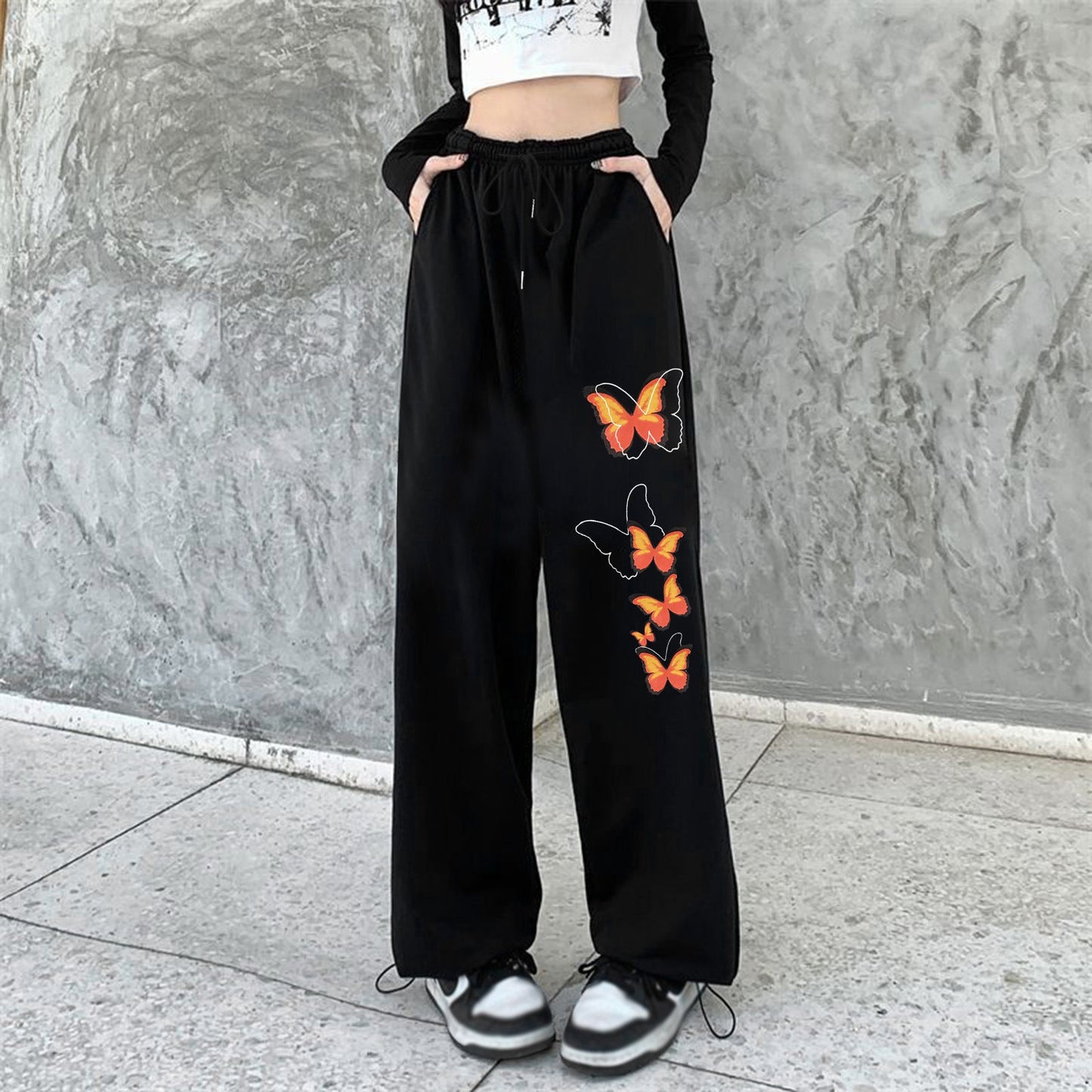 Damen Jogginghose Schmetterlingsdesign Bunt Norvielle