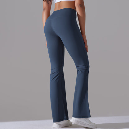 Damen Fitnesshose Flared High-Waist Sportleggings für Training