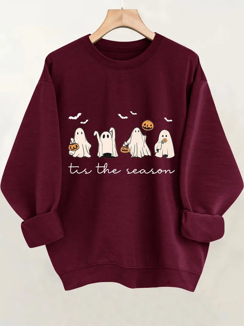 Damen Sweatshirt Halloween Motiv Lässig