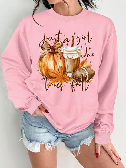 Damen Sweatshirt Herbstlich Motiv Druck Norvielle