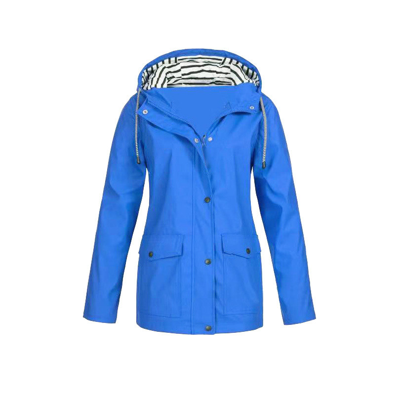 Damen Regenjacke mit Kapuze und Reißverschluss
