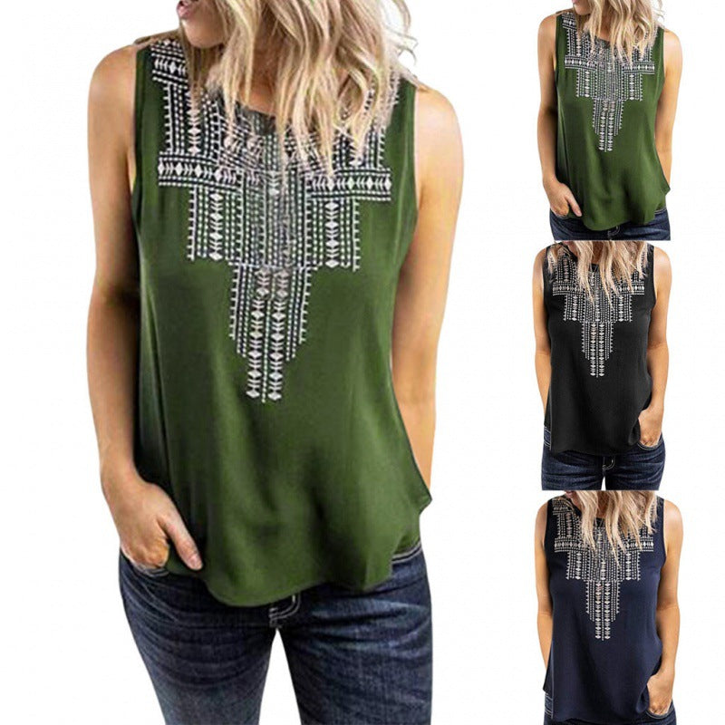 Damen Tanktop Dekoratives Stickdesign Norvielle