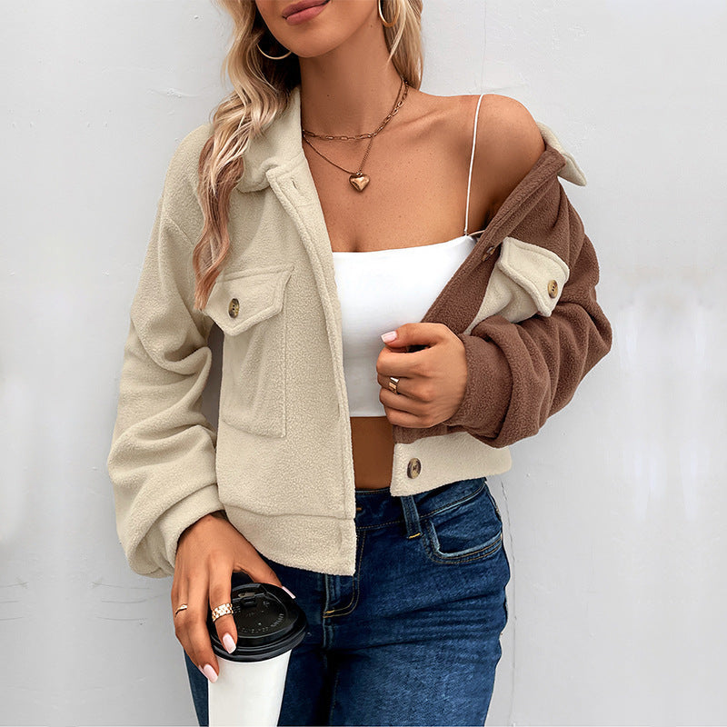 Damen Fleecejacke Mit Taschen Modischer Schnitt