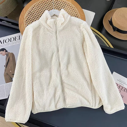 Damen Fleecejacke Weiches Innenfutter Hochkragen Norvielle