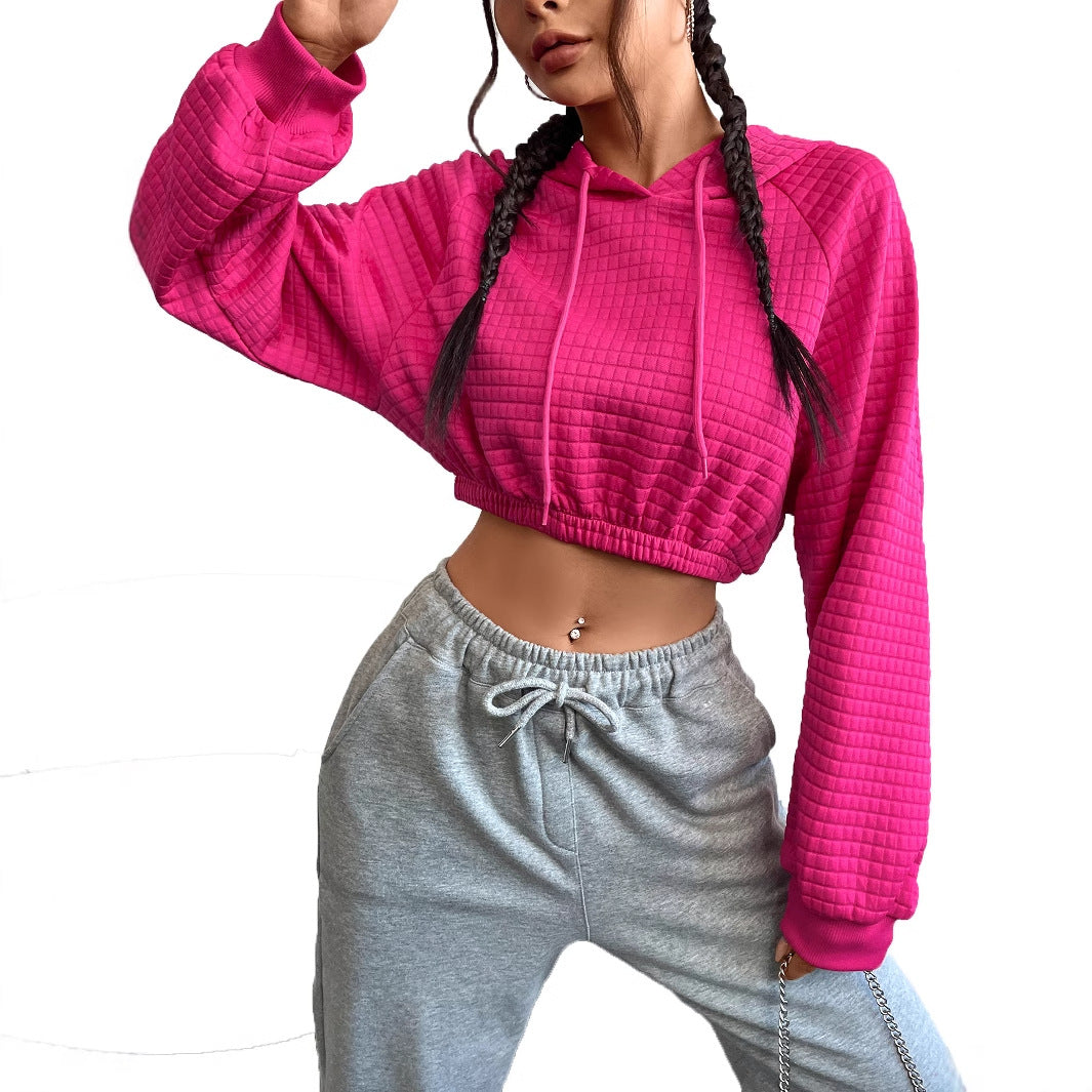 Damen Cropped Hoodie Strukturiertes Design Norvielle