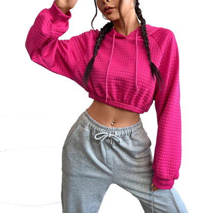 Damen Cropped Hoodie Strukturiertes Design Norvielle