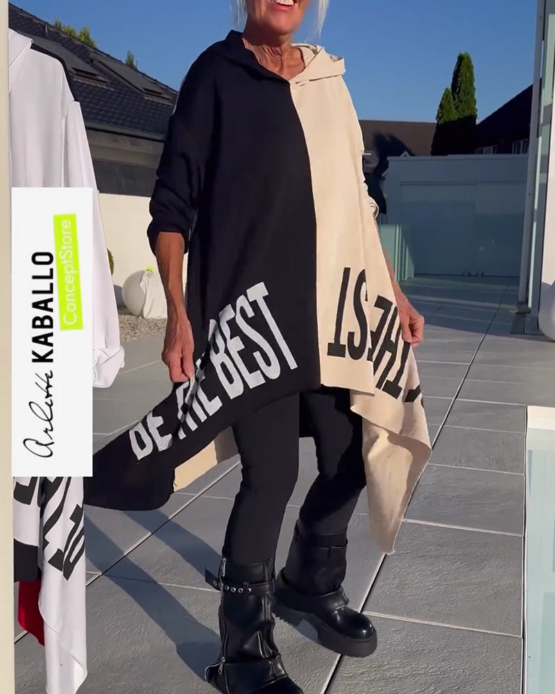 Damen Oversized Hoodie Kontrastelemente Norvielle