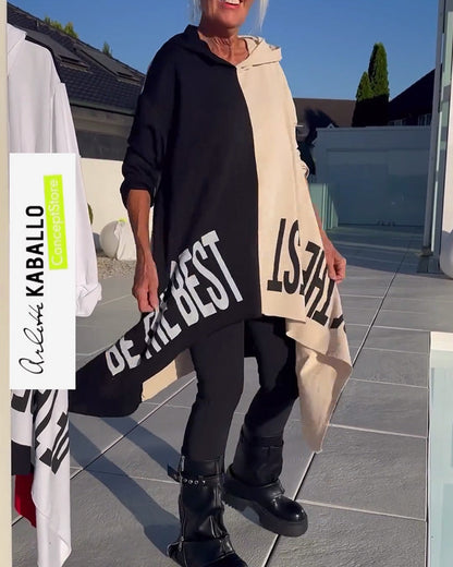 Damen Oversized Hoodie Kontrastelemente Norvielle