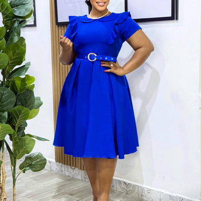 Damen Kleid Rüschendetails Taillierte Taille Norvielle