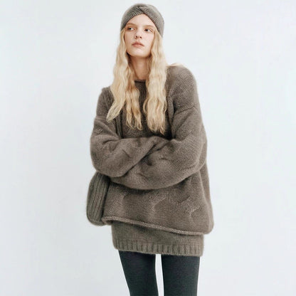 Damen Oversized-Pullover Mohair Norvielle Kuschelig - Norvielle